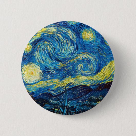 Van Gogh Sterrennacht Button (Voorkant)
