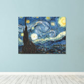 Van Gogh Sterrennacht Canvas Afdruk (Insitu (Houten vloer))