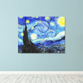 Van Gogh Sterrennacht Canvas Afdruk (Insitu (Houten vloer))