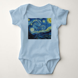 Van Gogh Sterrennacht Collage Baby Borrel Vintage Romper