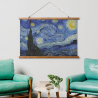 Van Gogh Sterrennacht Draaiende Lucht Blauw Kunst