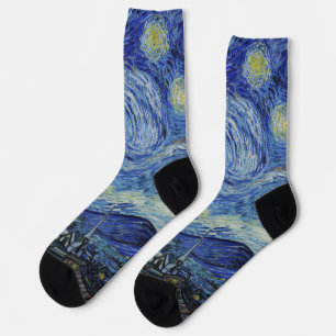 Van Gogh Sterrennacht Draaiende Lucht Blauw Kunst Sokken
