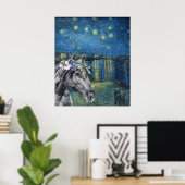 Van Gogh Sterrennacht en Black Horse Compilation Poster (Thuiskantoor)