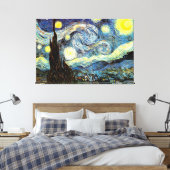 Van Gogh Sterrennacht Fine Art Canvas Afdruk (Insitu (Slaapkamer))