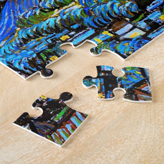 Van Gogh Sterrennacht Fine Art Legpuzzel (Zijkant)