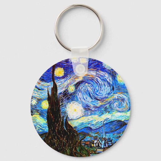 Van Gogh Sterrennacht Fine Art Sleutelhanger (Voorkant)