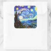 Van Gogh Sterrennacht Fine Art Vierkante Sticker (Tas)