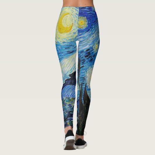 Van Gogh Sterrennacht. Impressionisme  kunst Leggings (Achterkant)