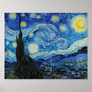 Van Gogh Sterrennacht. Impressionisme  kunst Poster