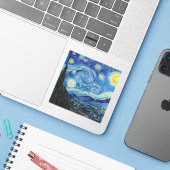 Van Gogh Sterrennacht. Impressionisme kunst Sticker (Laptop met iPhone)