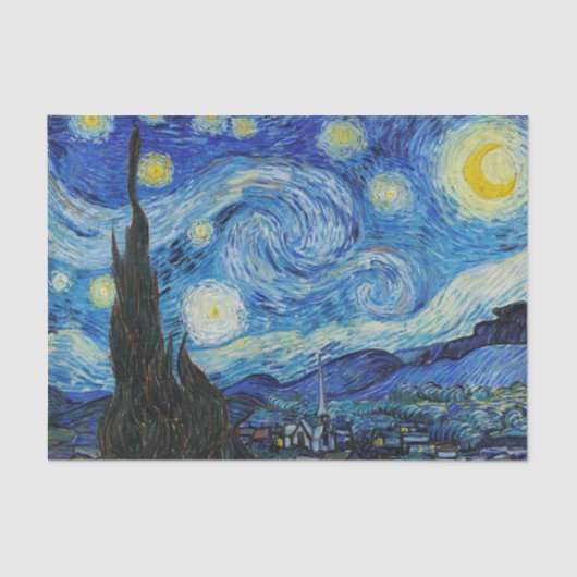 Van Gogh Sterrennacht. Impressionisme kunst Tissuepapier (Voorkant)
