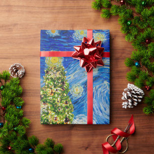 Van Gogh Sterrennacht - kerstboom Cadeaupapier