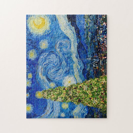 Van Gogh Sterrennacht - kerstboom Legpuzzel (Verticaal)