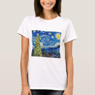 Van Gogh Sterrennacht - kerstboom T-Shirt