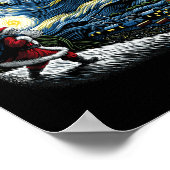 Van Gogh Sterrennacht Kerstmis Winter Sneeuw Poster (Hoek)