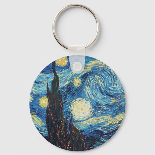 Van Gogh Sterrennacht Klassieke Impressionisme Kun Sleutelhanger (Voorkant)