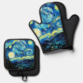 Van Gogh - Sterrennacht Ovenwant & Pannenlap Set (Voorkant / Achterkant)
