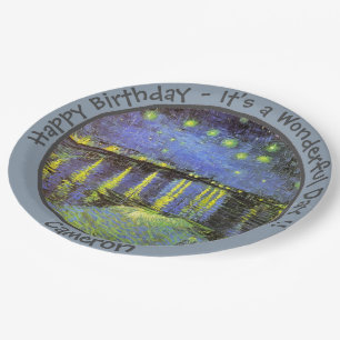 van Gogh Sterrennacht Over de Rhône Feestartikelen Papieren Bordje
