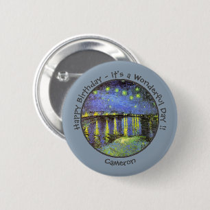 van Gogh Sterrennacht Over de Rhône Feestartikelen Ronde Button 5,7 Cm
