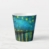 Van Gogh Sterrennacht over de Rhône Latte Mok (Voorkant)