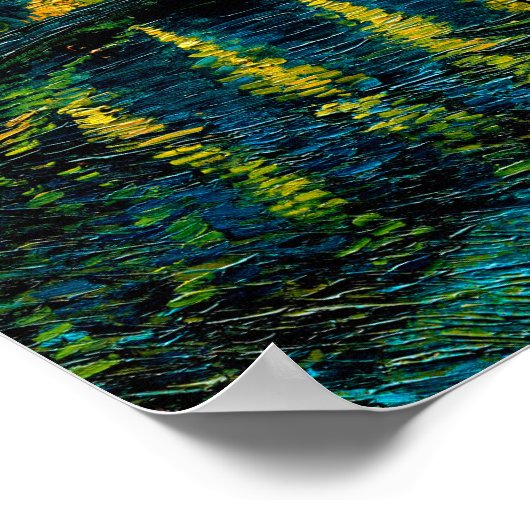 Van Gogh Sterrennacht over de Rhône Poster (Hoek)