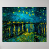 Van Gogh Sterrennacht over de Rhône Poster (Voorkant)