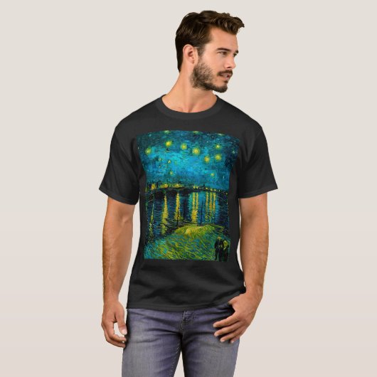 Van Gogh Sterrennacht over de Rhône T-shirt (Voorkant volledig)