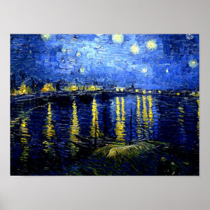 Van Gogh - Sterrennacht over de Rijn Poster