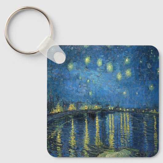 Van Gogh Sterrennacht over de Rijn Sleutelhanger (Voorkant)