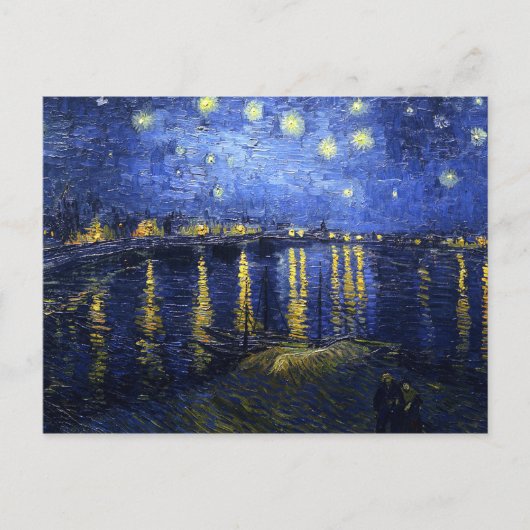 Van Gogh Sterrennacht over het Briefkaart Rhone (Voorkant)