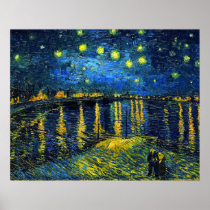 Van Gogh - Sterrennacht over het Poster Rijn
