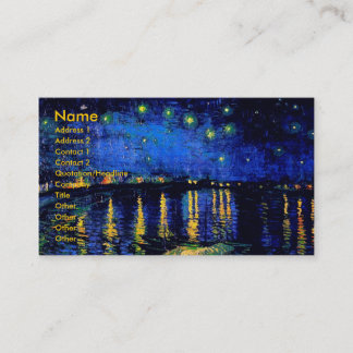 Van Gogh Sterrennacht over Rhone (F474) Fine Art Visitekaartje