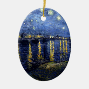 Van Gogh Sterrennacht over Rhone Keramisch Ornament