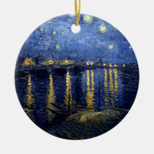 Van Gogh Sterrennacht over Rhone Keramisch Ornament
