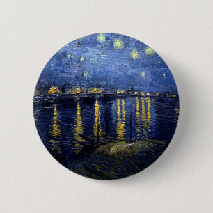 Van Gogh Sterrennacht over Rhone Ronde Button 5,7 Cm