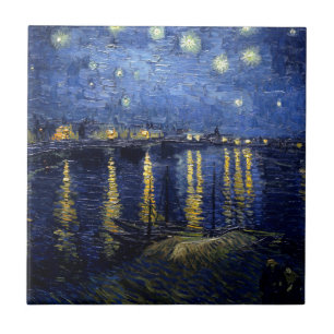 Van Gogh Sterrennacht over Rhone Tegeltje