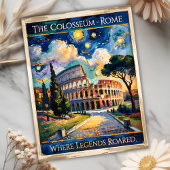 Van Gogh Sterrennacht Rome Italië Colosseum Reizen Briefkaart