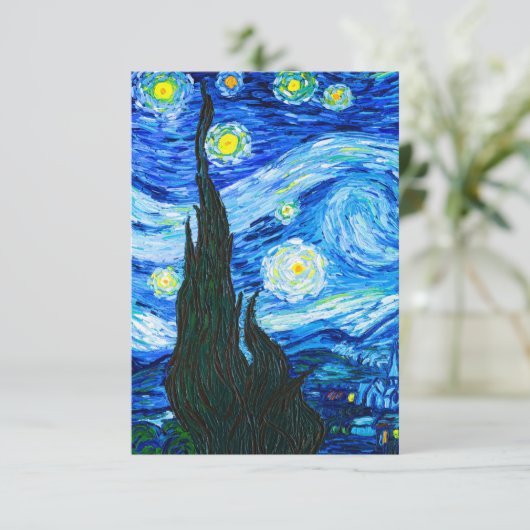 Van Gogh Sterrennacht Save The Date (Staand voorkant)