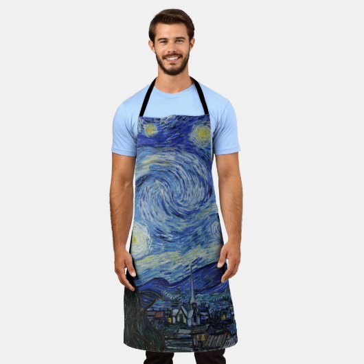 Van Gogh Sterrennacht schilderen Schort (Gedragen)