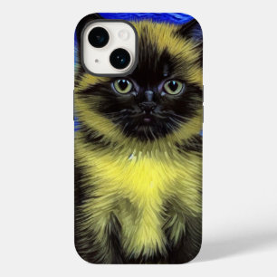 Van Gogh Sterrennacht Siamese kat Case-Mate iPhone 14 Hoesje