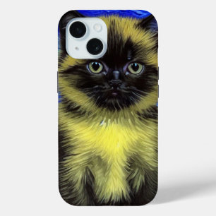 Van Gogh Sterrennacht Siamese Kat