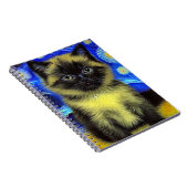 Van Gogh Sterrennacht Siamese kat Notitieboek (Rechterzijde)