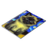 Van Gogh Sterrennacht Siamese kat Notitieboek (Linkerzijde)