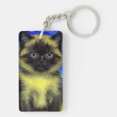 Van Gogh Sterrennacht Siamese kat Sleutelhanger (achterkant)