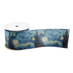 Van Gogh Sterrennacht Vintage Blauw Meesterwerk Lint