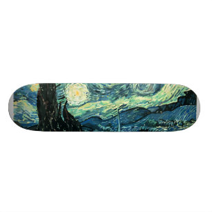 Van gogh sterrennachtvector skateboard