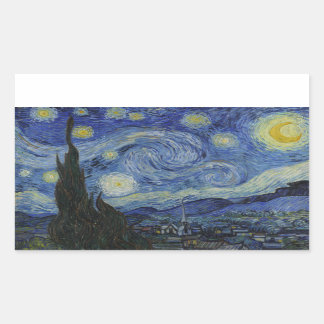 Van Gogh - Sticker rectangulaire étoilé