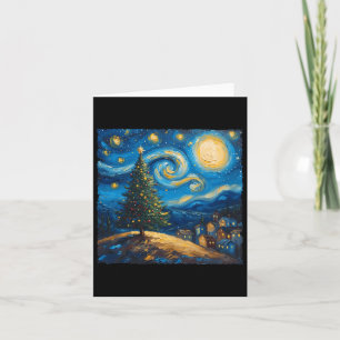 Van Gogh Stijl De Sterrennacht Kerstboom Vil Kaart
