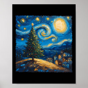 Van Gogh Stijl De Sterrennacht Kerstboom Vil Poster