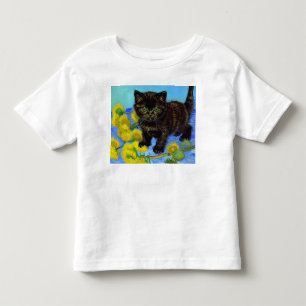 Van Gogh Stijl Kat met Zonnebloemen Kinder Shirts